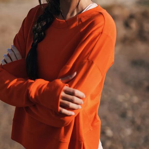 Sweaty Better NAVY After Class Cropped Sweater Small - Picture 3 of 12